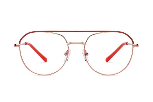 Copper Red Full Rim Round Eyeglasses