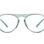 Green Transparent Full Rim Aviator Eyeglasses