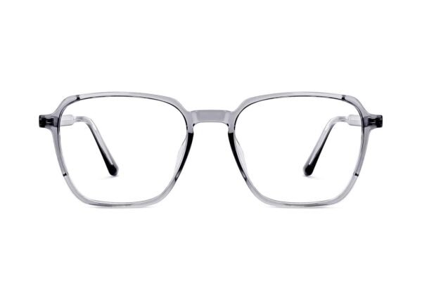 Grey Transparent Full Rim Hexagon Eyeglasses
