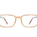 Orange Transparent Full Rim Rectangle Eyeglasses