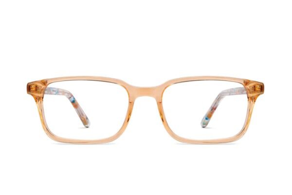 Orange Transparent Full Rim Rectangle Eyeglasses