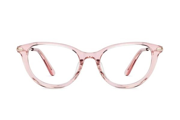 Pink Transparent Full Rim Cat Bold Eye Eyeglasses