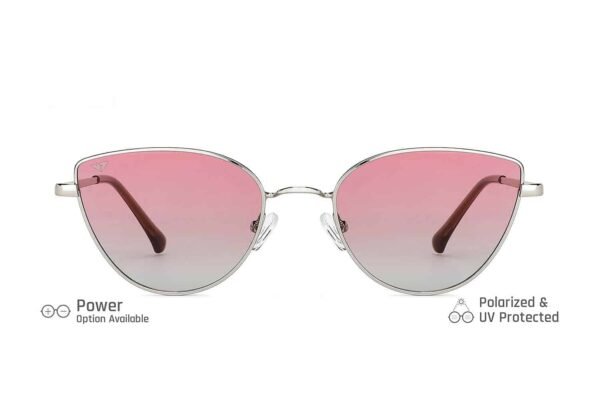 Silver Full Rim Cat Eye Sunglasses