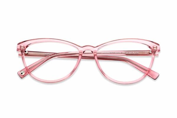 Pink Transparent Full Rim Cat Eye Eyeglasses